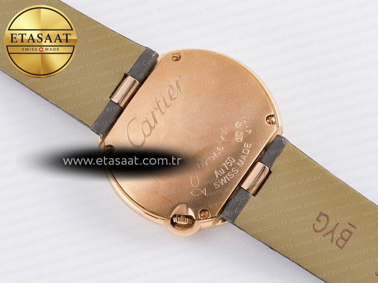 Ballon Blanc De Cartier 30mm RG DRF 1:1 Best Edition Silvered Texture Dial Diamonds Bezel on Green Leather Strap Ronda Quartz - Görsel 16