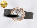 Ballon Blanc De Cartier 30mm RG DRF 1:1 Best Edition Silvered Texture Dial Diamonds Bezel on Green Leather Strap Ronda Quartz - Görsel 9