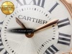 Ballon Blanc De Cartier 30mm RG DRF 1:1 Best Edition Silvered Texture Dial on Black Leather Strap Ronda Quartz - Görsel 10