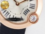 Ballon Blanc De Cartier 30mm RG DRF 1:1 Best Edition Silvered Texture Dial on Black Leather Strap Ronda Quartz - Görsel 11