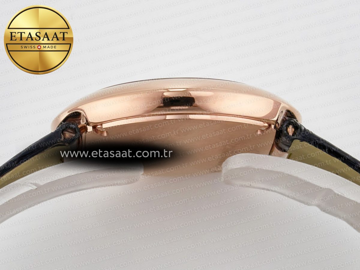 Ballon Blanc De Cartier 30mm RG DRF 1:1 Best Edition Silvered Texture Dial on Black Leather Strap Ronda Quartz - Görsel 13