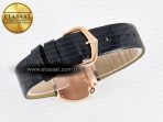 Ballon Blanc De Cartier 30mm RG DRF 1:1 Best Edition Silvered Texture Dial on Black Leather Strap Ronda Quartz - Görsel 14