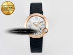 Ballon Blanc De Cartier 30mm RG DRF 1:1 Best Edition Silvered Texture Dial on Black Leather Strap Ronda Quartz - Görsel 3