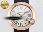Ballon Blanc De Cartier 30mm RG DRF 1:1 Best Edition Silvered Texture Dial on Black Leather Strap Ronda Quartz - Görsel 4