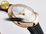 Ballon Blanc De Cartier 30mm RG DRF 1:1 Best Edition Silvered Texture Dial on Black Leather Strap Ronda Quartz - Görsel 7