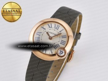 Ballon Blanc De Cartier 30mm RG DRF 1:1 Best Edition Silvered Texture Dial on Green Leather Strap Ronda Quartz