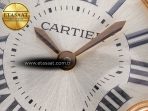 Ballon Blanc De Cartier 30mm RG DRF 1:1 Best Edition Silvered Texture Dial on Green Leather Strap Ronda Quartz - Görsel 10