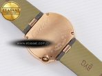 Ballon Blanc De Cartier 30mm RG DRF 1:1 Best Edition Silvered Texture Dial on Green Leather Strap Ronda Quartz - Görsel 16