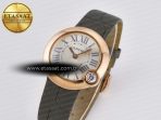 Ballon Blanc De Cartier 30mm RG DRF 1:1 Best Edition Silvered Texture Dial on Green Leather Strap Ronda Quartz - Görsel 2