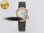 Ballon Blanc De Cartier 30mm RG DRF 1:1 Best Edition Silvered Texture Dial on Green Leather Strap Ronda Quartz - Görsel 3