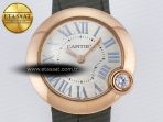 Ballon Blanc De Cartier 30mm RG DRF 1:1 Best Edition Silvered Texture Dial on Green Leather Strap Ronda Quartz - Görsel 4