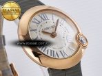 Ballon Blanc De Cartier 30mm RG DRF 1:1 Best Edition Silvered Texture Dial on Green Leather Strap Ronda Quartz - Görsel 5