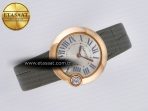 Ballon Blanc De Cartier 30mm RG DRF 1:1 Best Edition Silvered Texture Dial on Green Leather Strap Ronda Quartz - Görsel 8