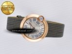 Ballon Blanc De Cartier 30mm RG DRF 1:1 Best Edition Silvered Texture Dial on Green Leather Strap Ronda Quartz - Görsel 9