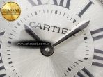 Ballon Blanc De Cartier 30mm SS DRF 1:1 Best Edition Silvered Texture Dial Diamonds Bezel on Blue Calfskin Strap Ronda Quartz - Görsel 10
