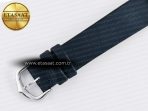Ballon Blanc De Cartier 30mm SS DRF 1:1 Best Edition Silvered Texture Dial Diamonds Bezel on Blue Calfskin Strap Ronda Quartz - Görsel 17