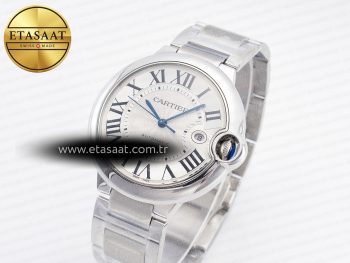 Ballon Bleu 42mm SS AF 1:1 Best Edition White Texture Dial on SS Bracelet A2824 V5