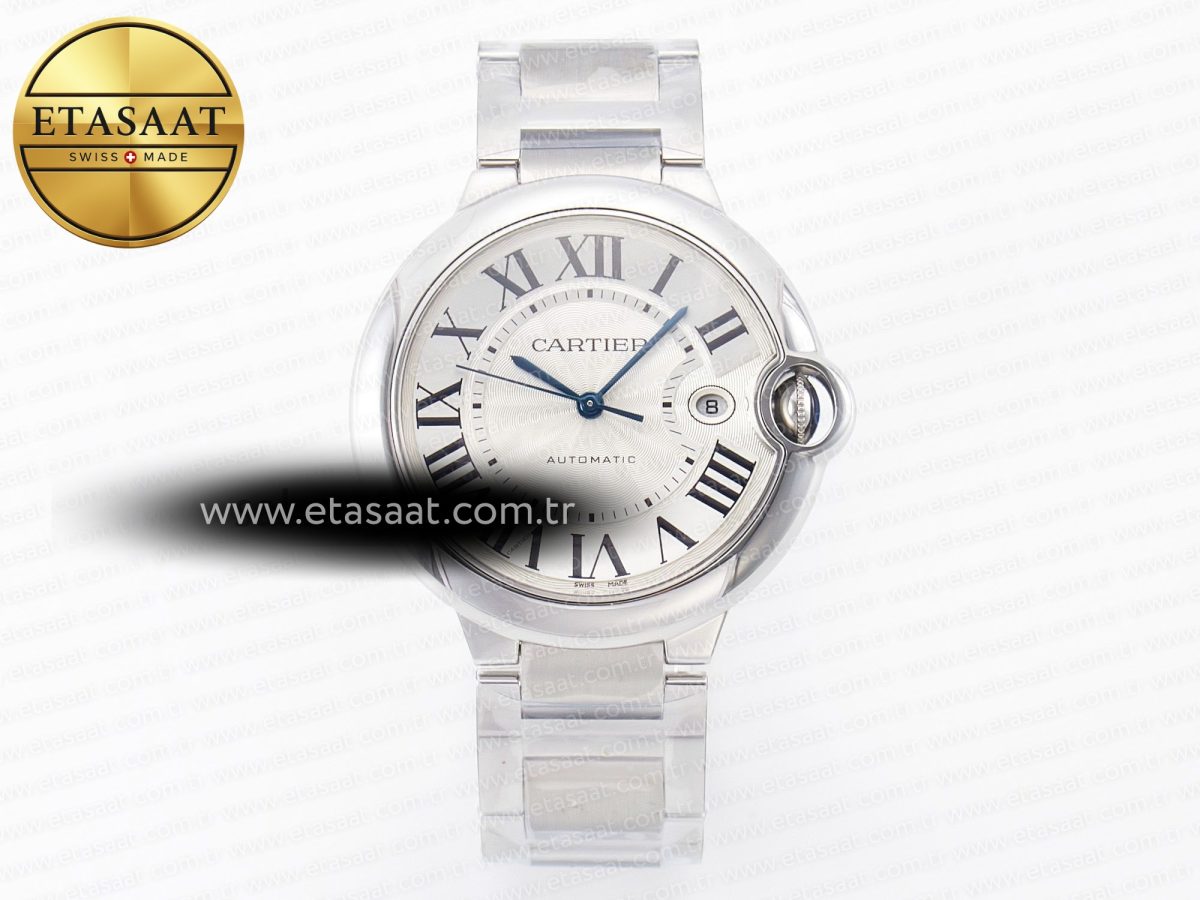Ballon Bleu 42mm SS AF 1:1 Best Edition White Texture Dial on SS Bracelet A2824 V5 - Görsel 3
