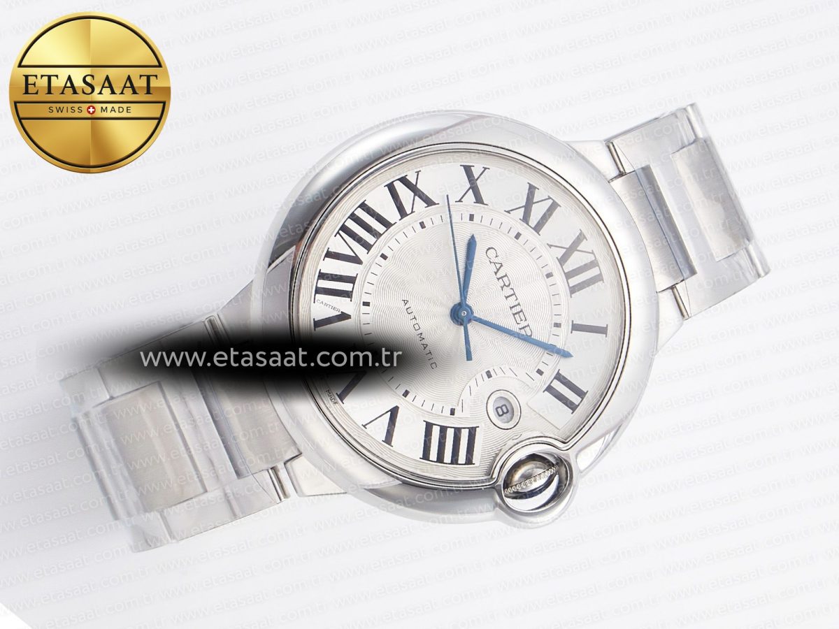 Ballon Bleu 42mm SS AF 1:1 Best Edition White Texture Dial on SS Bracelet A2824 V5 - Görsel 8