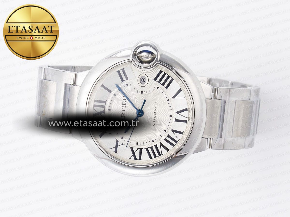 Ballon Bleu 42mm SS AF 1:1 Best Edition White Texture Dial on SS Bracelet A2824 V5 - Görsel 9