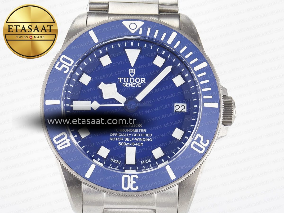 Blue Pelagos XF 1:1 Best Edition on Titanium Bracelet A2824 V5 - Görsel 4