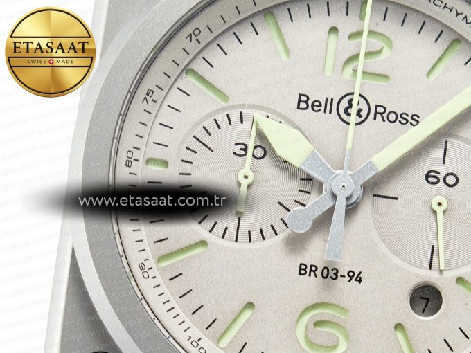 BR 03-94 Horolum Chronograph 1:1 Best Edition Brown Dial on Leather Strap Asia 7750 - Görsel 10