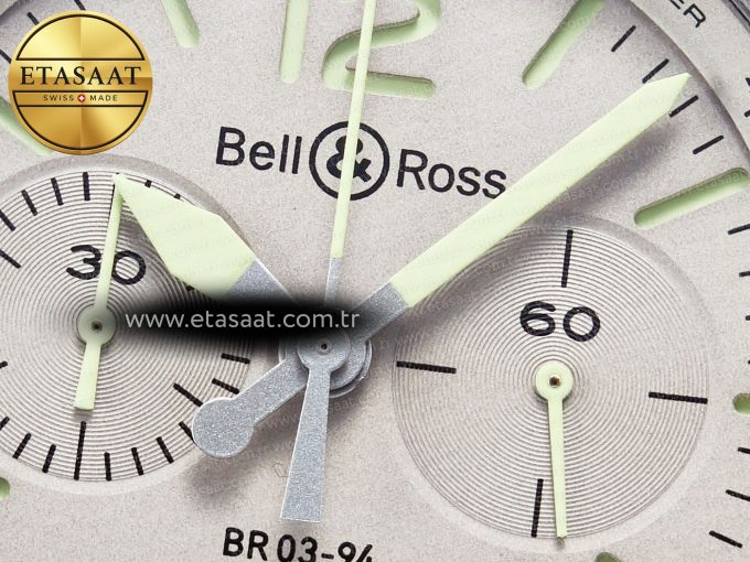 BR 03-94 Horolum Chronograph 1:1 Best Edition Brown Dial on Leather Strap Asia 7750 - Görsel 11