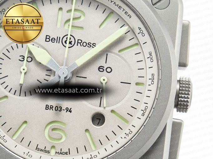 BR 03-94 Horolum Chronograph 1:1 Best Edition Brown Dial on Leather Strap Asia 7750 - Görsel 12