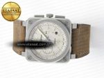 BR 03-94 Horolum Chronograph 1:1 Best Edition Brown Dial on Leather Strap Asia 7750 - Görsel 9