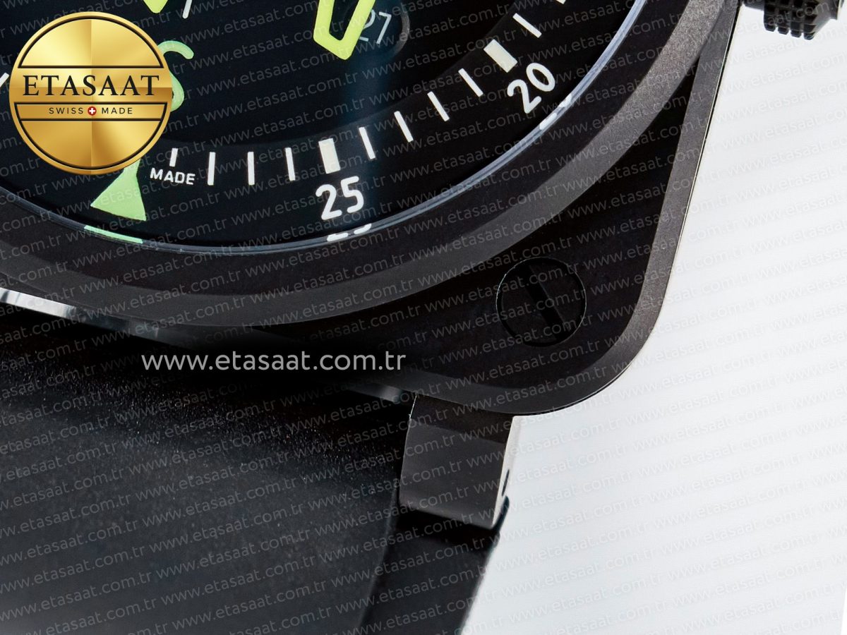 BR-03 Gyrocompass BRF 1:1 Best Edition Black Dial on Black Rubber Strap MIYOTA 9015 - Görsel 12
