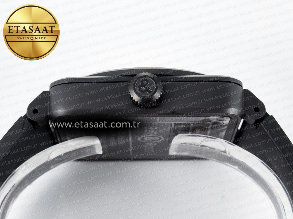 BR-03 Gyrocompass BRF 1:1 Best Edition Black Dial on Black Rubber Strap MIYOTA 9015 - Görsel 14