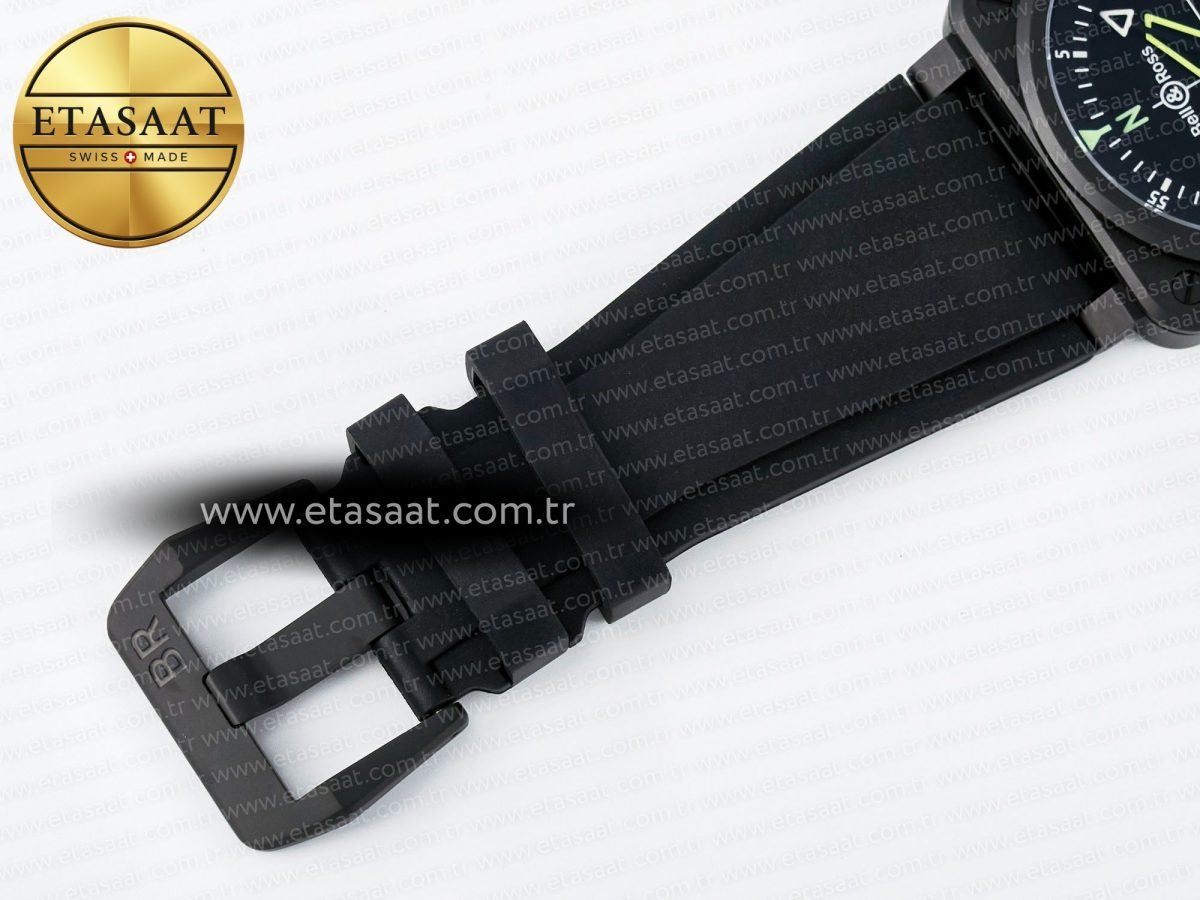 BR-03 Gyrocompass BRF 1:1 Best Edition Black Dial on Black Rubber Strap MIYOTA 9015 - Görsel 18