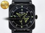 BR-03 Gyrocompass BRF 1:1 Best Edition Black Dial on Black Rubber Strap MIYOTA 9015 - Görsel 4