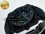 BR-03 Gyrocompass BRF 1:1 Best Edition Black Dial on Black Rubber Strap MIYOTA 9015 - Görsel 6