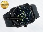 BR-03 Gyrocompass BRF 1:1 Best Edition Black Dial on Black Rubber Strap MIYOTA 9015 - Görsel 8