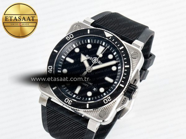 BR03-92 Diver BRF 1:1 Best Edition Black Dial on Black Rubber Strap A2824