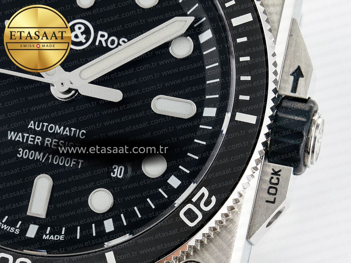 BR03-92 Diver BRF 1:1 Best Edition Black Dial on Black Rubber Strap A2824 - Görsel 11