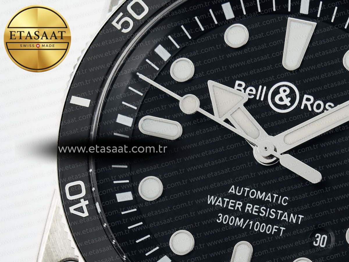BR03-92 Diver BRF 1:1 Best Edition Black Dial on Black Rubber Strap A2824 - Görsel 12