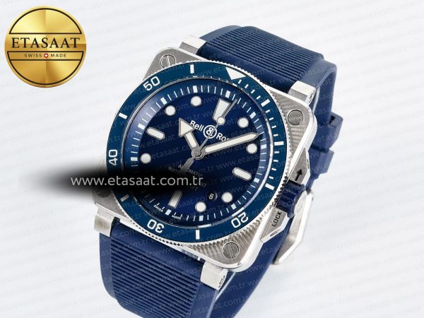 BR03-92 Diver BRF 1:1 Best Edition Blue Dial on Blue Rubber Strap A2824