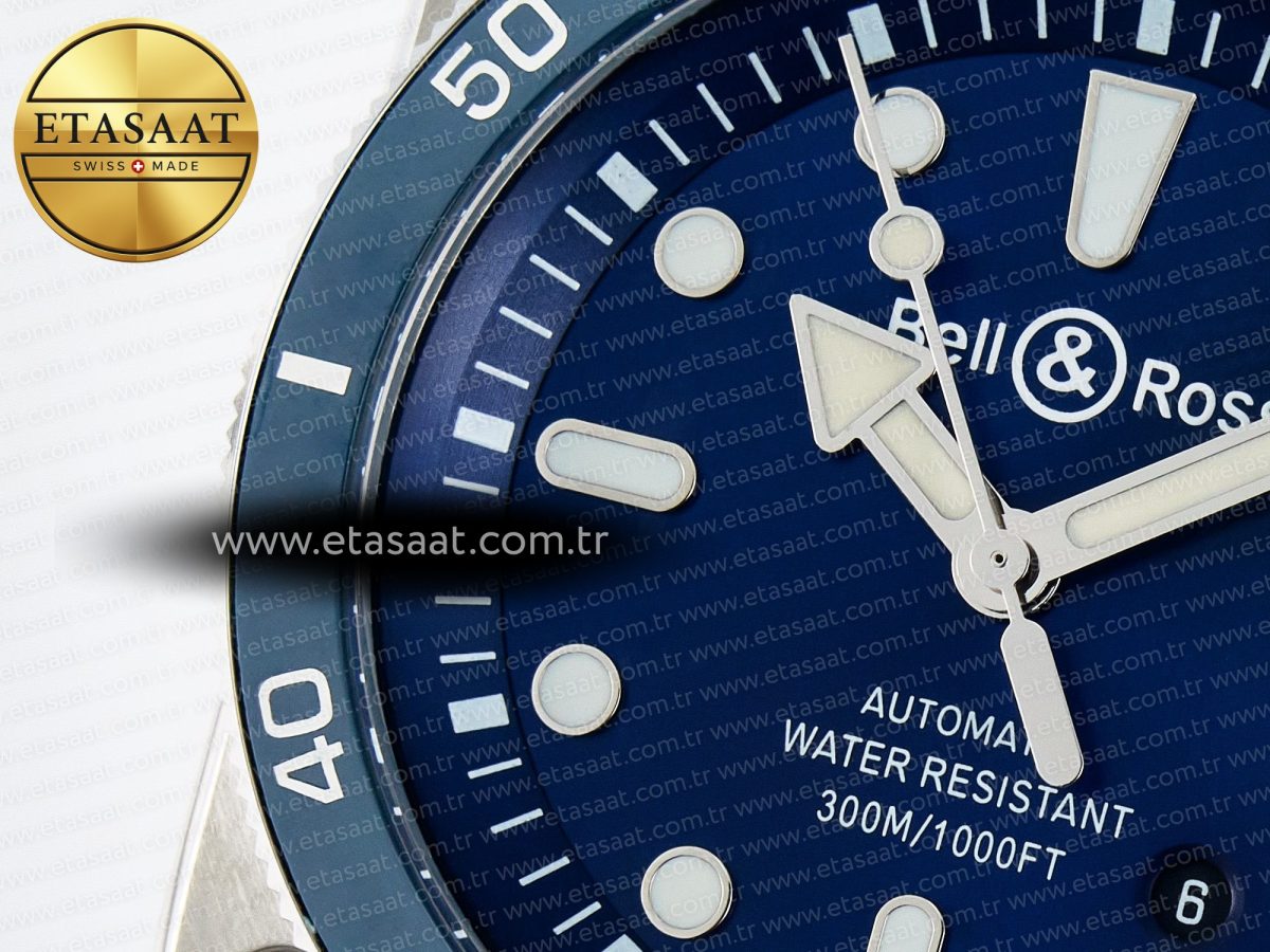 BR03-92 Diver BRF 1:1 Best Edition Blue Dial on Blue Rubber Strap A2824 - Görsel 12