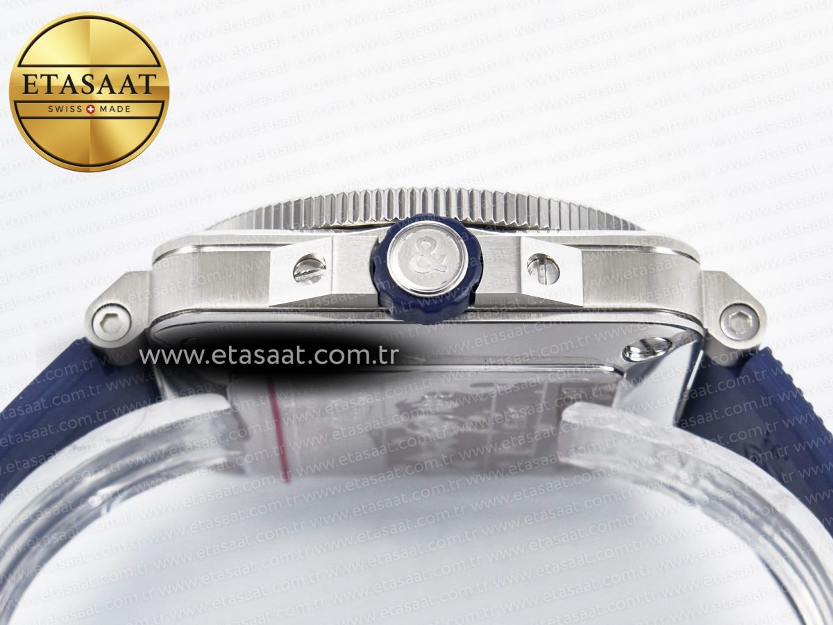 BR03-92 Diver BRF 1:1 Best Edition Blue Dial on Blue Rubber Strap A2824 - Görsel 15
