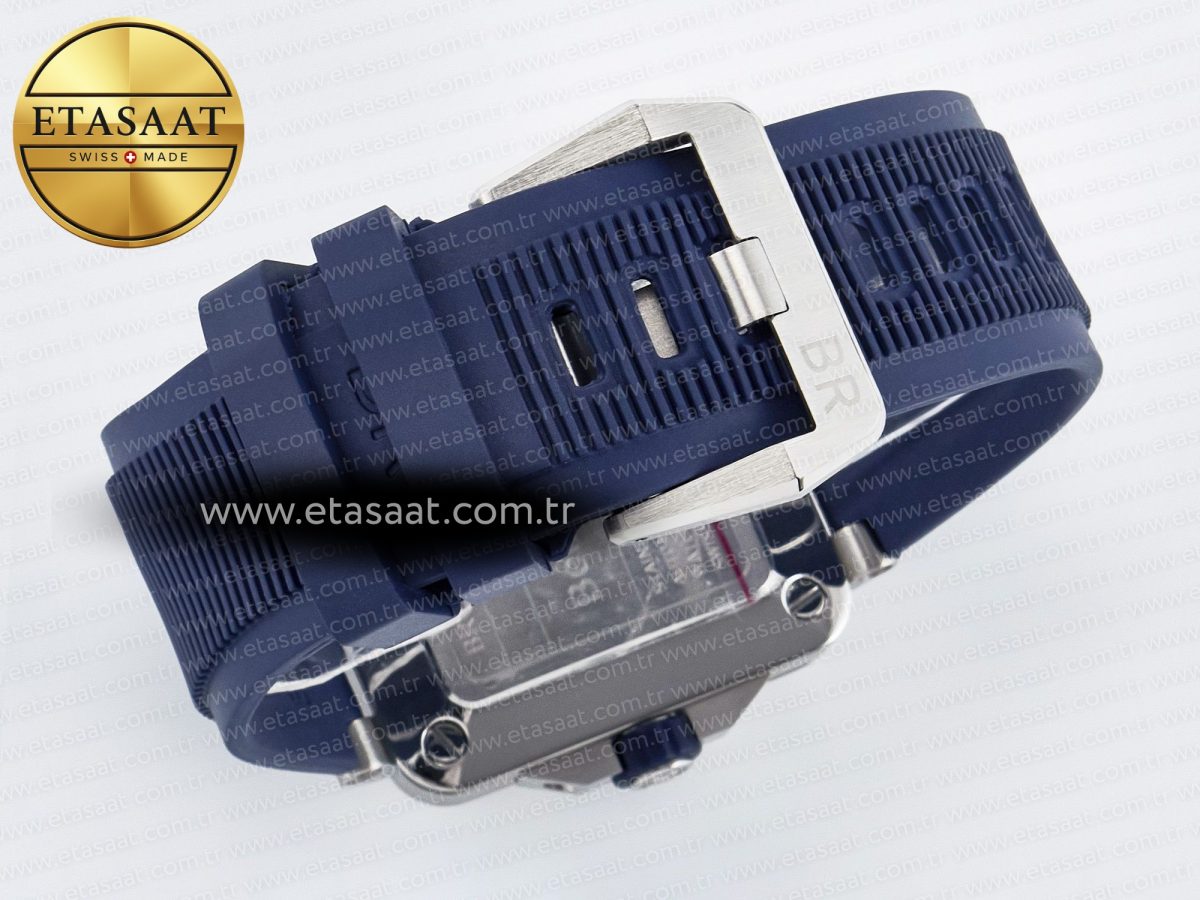 BR03-92 Diver BRF 1:1 Best Edition Blue Dial on Blue Rubber Strap A2824 - Görsel 16