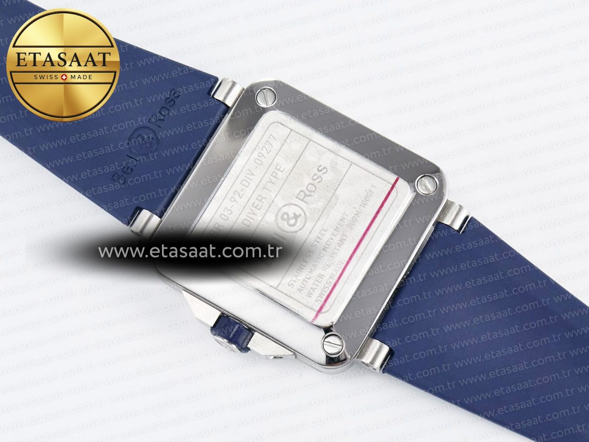 BR03-92 Diver BRF 1:1 Best Edition Blue Dial on Blue Rubber Strap A2824 - Görsel 17