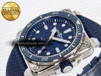 BR03-92 Diver BRF 1:1 Best Edition Blue Dial on Blue Rubber Strap A2824 - Görsel 6