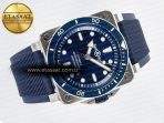 BR03-92 Diver BRF 1:1 Best Edition Blue Dial on Blue Rubber Strap A2824 - Görsel 8