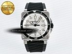 BR03-92 Diver BRF 1:1 Best Edition White Dial on Black Rubber Strap A2824 - Görsel 3