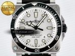 BR03-92 Diver BRF 1:1 Best Edition White Dial on Black Rubber Strap A2824 - Görsel 4