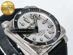 BR03-92 Diver BRF 1:1 Best Edition White Dial on Black Rubber Strap A2824 - Görsel 7