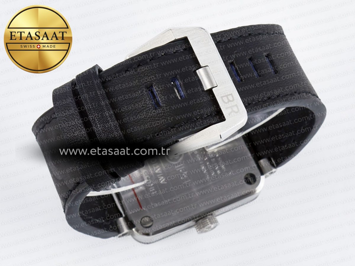BR03-93 GMT BRF 1:1 Best Edition Black Dial on Black Leather Strap A2824 - Görsel 16
