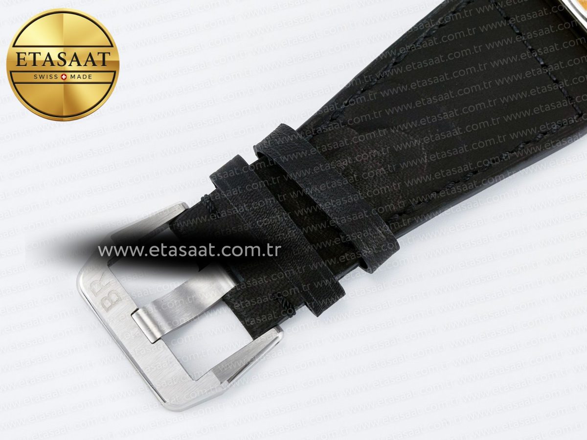 BR03-93 GMT BRF 1:1 Best Edition Black Dial on Black Leather Strap A2824 - Görsel 19